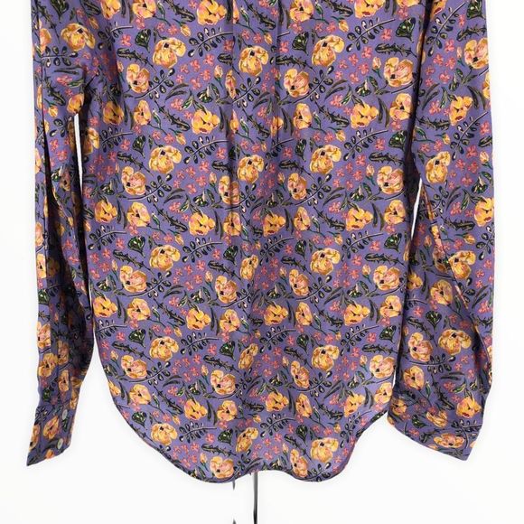 Nrvna Mode Cosette Floral Blouse Purple Floral Long Sleeve NWT size Small - Picture 9 of 13